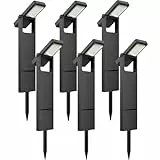 OUSFOT Lampara Solar Exterior 6 Piezas 40 LED, Focos Solares para Exterior con Dos Niveles de Luminosidad, Resistente al Agua IP65, Poste de Iluminación Exterior para Jardín, Patio, Entrada, Camino