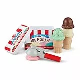 Melissa & Doug Juego para Servir Y Apilar Bolas De Helado, Juguetes De Imitación, Juguete De Helado, Regalo Niño 3 Años+