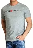 JACK & JONES Jjecorp Logo Tee Ss Crew Neck Noos, Camiseta Hombre, Gris (Light Grey Melange Detail: Slim Fit - Melange), Medium