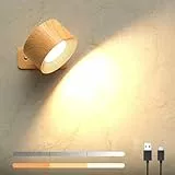 Mexllex Lampara Pared Led, Apliques Pared Interior Dormitorio Puerto de Carga Usb, Control Tactil 3 Niveles de Brillo, Temperatura de 3 Colores, Luces Giratorio