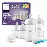 Philips Avent Set de regalo de biberones para recién nacidos: 4 biberones, chupete ultra soft y escobilla para biberón, bebés de 0-12 meses (modelo SCD838/11)