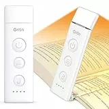 Gritin Luz de Lectura, Lámpara de Lectura Recargable con Pinzas, 3 Colores de Protección Ocular & 5 Brillos Continuamente Ajustables - Luz Libro de Ángulo Ajustable, Regalo Amantes para Leer