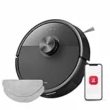 roborock Q7 M5 Robot Aspirador y Fregasuelos 2 en 1 de 10000 Pa, Robot Vacuum con Doble Sistema Antienredos, Navegación PreciSense LiDAR, Controlado por App y Comando por Voz (Negro Set)