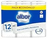 Colhogar Albor 108 Rollos - Papel Higiénico Suave - Papel de Baño de 2 Capas - 100% Libre de Perfume - Blanco - 9x12