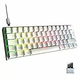 NEWSKILL Pyros V2 Teclado Gaming 60% RGB inalámbrico/Bluetooth/Cable Outemu Red Hotswap - Color Blanco