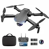 EYLM Drone con Cámara 1080P, 3 Modos de Velocidad, Mantenimiento de Altitud, 3D Flip, Fotografía Gesto, APP Control, Drone Plegable con Bolsa de Transporte para Principiantes, 2 Baterías