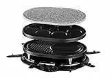 Russell Hobbs Fiesta - Raclette 4 en 1 (8 Mini Sartenes, Piedra Carne, Grill, Crepera, 1200W, Negro) -ref. 21000-56
