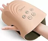 Masajeador de mano eléctrico para masaje de palma, masajeador de acupresión inalámbrico con compresor de presión de aire/calor/recargable para artritis, entumecimiento de los dedos alivio del frío