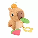 Fisher-Price Capibara Abracitos y jueguecitos Juguete sensorial de peluche con sonajero y mordedor para bebés recién nacidos a partir de 3 meses, HYR54