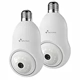 NIVIAN Cámara de vigilancia WiFi Tipo Bombilla 2K-Movimiento 360º con Audio, Reconocimiento y Seguimiento de Humanos-Visión Nocturna, Compatible con Alexa, Google Home, Tuya App (Pack 2 Cámaras WiFi)