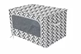 Box and Beyond Funda de almacenamiento de poliéster con ventana – Diseño Hills – Gris y blanco – 37 x 54 x 28 cm