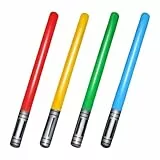 OUDQFCJ Juego de 4 piezas de espadas de luz inflables, accesorio de espada láser y sable de luz para disfraces, regalos de fiesta y suministros para fiestas de Halloween y Star Wars (4 colores)