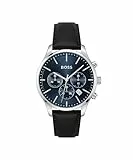 BOSS Reloj Cronógrafo de Cuarzo para Hombre Colección Avery con Correa de Cuero Negra - 1514156