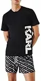 KARL LAGERFELD B.V Lagerfeld, Men's, Karl Vertical Logo T-Shirt Camiseta, Negro, M Hombres