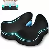 POOTACK Cojín de asiento – Azul y Negro – Comfort Support for Chair, Sofá, Bench – Memory Foam