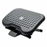 Fellowes Reposapiés Ergonómico para oficina Soporte para pies ajustable en altura e inclinación, Antideslizante y con efecto masaje, Negro, 46 x 36 cm