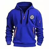 Genérico Abrigos Hombre Invierno Sudadera Frio Deporte Militar Moda Sudaderas Hombre Marca Personalizada Chaquetón Deportiva Aviador del Azul Real M