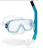 CRESSI Sirena & Island 2.0 - Kit de Snorkel Máscara + Tubo, Transparente/Aguamarina, Talla Única, Adulto Unisex