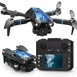 Morlyrctooy M18LCD Dron con Cámara 1080P Lente Ajustable 45° Motor Brushless Control Remoto LCD Recargable Quadricóptero RC Plegable para Principiantes