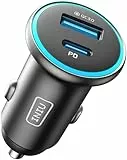 INIU Cargador Coche Carga Rápida 66W Accesorios Coche Interior para iPhone 16 15 Pro MAX Samsung S25 Xiaomi, Cargador Mechero Movil USB C 12V Gadgets Car para Camper Furgoneta Camion Fiat Peugeot BMW