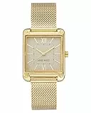 Nine West Reloj de Pulsera de Malla para Mujer, Dorado