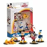 dekora - Set de 6 Figuras Clásicas Disney | Mickey, Minnie, Pluto, Donald, Daisy y Goofy | Decoración de Tartas y Cupcakes | Apto para Contacto Alimentario | Figuras de PVC para Fiestas y Regalos