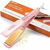 Faszin Plancha de Pelo con Placa de 42 mm de Ancho, Plancha de Titanio con Iones Negativos, Pantalla LED, Calentamiento Rápido de 30 s, Temperatura Ajustable de 11 Niveles (130-230 ℃)(Rosado)