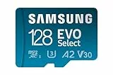 Samsung EVO Select (2024) Tarjeta microSD + Adaptador SD, 128 GB, Tarjeta de Memoria para Smartphone y Tablet, UHS-I U3, 4K UHD, Full HD, Lectura 160 MB/s, MB-ME128SA/EU