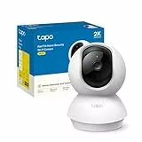 Tapo C210 - Cámara IP WiFi 360° Cámara de Vigilancia 2K (3MP),Visión Nocturna Admite Tarjeta SD hasta 512 GB, Detección y Seguimiento de Movimiento, Control Remoto, Compatible con Alexa