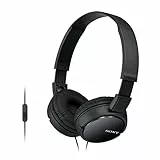 Sony MDR-ZX110AP- Auriculares para Smartphone (Diadema, Mando de Control, Micrófono, 1000 Mw, Android y Iphone), Negro, 20 X 15 X 3,5 cm