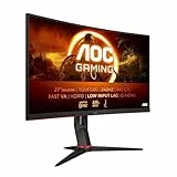 AOC C27G4ZXE Monitor Gaming 27 Pulgadas FHD Curvo, 280Hz, Fast VA, 1 ms GtG, Adaptive Sync., HDR10, FreeSync Premium (1920x1080, 2X HDMI 2.0, 1x DP 1.4), Negro/Gris