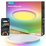 Govee RGBIC LED Plafón,30cm Lámpara Techo Inteligente 24W, Plafon Led Techo 2400LM con 16 Millones de Colores DIY, Trabajar con Alexa, Google Assistant, Luz Interior para Dormitorio, Salón, Cocina,