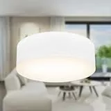 B.K.Licht - Lámpara de techo textil, Pantalla de tela, Fácil de montar, Luz suave, 1 Casquillo E27 Max 40W, elegante Plafon Techo Dormitorio, Cocina, Salón, Ø 30cm, Sin bombilla, Blanco
