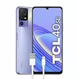 TCL 40SE Smartphone 4G Display, 6.75 pulgadas HD+ 90 Hz, 128 GB, 4 GB de RAM, triple cámara con 50 Mpx, Android 13, batería de carga rápida de 5010 mAh, Dual Sim, Púrpura, con cable USB Tipo-C
