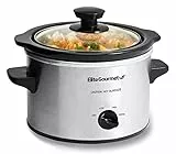 Elite Gourmet MST-250XS# Olla eléctrica de cerámica de cocción lenta, con temperatura ajustable, platos principales, salsas, sopas, guisos y aderezos, apta para lavavajillas (1,4 l, acero inoxidable)