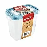 keeeper Set de 3 recipientes de congelación, Tapas con etiquetas reutilizables, 3 x 1 L, 15,5 x 10,5 x 11,5 cm, Mia Magic Ice, Azul Nordic
