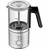 WMF Lono - Espumador de leche de cristal eléctrico, 150-250 ml, 650 W, batidora de frape, pantalla táctil, para espuma de leche caliente y fría, leche caliente, calentador de leche, cacao, chocolate