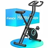 MERACH Bicicleta Estática Plegable, Bicicleta Estatica con Pantalla LCD, Bicicleta de Fitness Magnética para Casa con Asiento Cómodo, Ahorro de Espacio, Entrenamiento Cardio, Capacidad Máxima 136KG