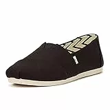 TOMS Alpargata de algodón reciclado, Mocasines Planos Mujer, Negro/Blanco, 38 EU
