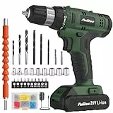 PULITUO 20V taladro inalámbrico, juegos de brocas potentes, parde torsión30N, 21+1ajuste deparde torsión, 3/8 'pulgadas portabrocas sinllave, 40pcs brocas, taladro eléctricocon 2.0AH Li-Ion bateríay