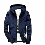 Genérico Chaqueta Hombre Ropa Chaquetas Invierno Otoño Abrigos Aviador Ski Chubasquero Impermeable Deportivo Largo Homem Moto Hoodie Cortavientos Jacket Sudadera Chamarras Azul Oscuro L