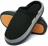 Mishansha Zapatillas Casa Hombre Mujer Invierno Pantuflas Hombre Invierno Zapatillas de Casa Antideslizantes Calientes Slippers Negro, Gr.43 EU