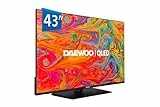 Daewoo 43DM65QV - QLED Smart TV 43 Pulgadas 4K HDR, Dolby Vision & Dolby Atmos, Compatible con Alexa, Peana Central, Diseño sin Marcos