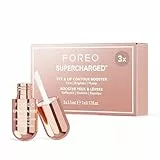 FOREO SUPERCHARGED Eye & Lip Contour Booster, Sérum facial con niacinamida, Antiarrugas, Skincare para contorno de ojos y relleno de labios, Tamaño viaje, 3 cápsulas x 3,5 ml