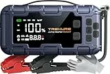 TREKURE Arrancador de Baterias de Coche 6000A, PD 45W Arrancador de Coches con Compresor de Aire de 160 PSI (para All Gas o 12L Diesel), Arrancador con Pantalla Grande LCD y Guantes Aislantes