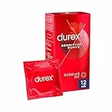 Durex Preservativos Sensitivo Suave, Fino para Mayor Sensibilidad, 12 condones