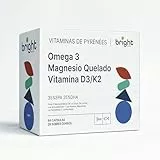 Omega 3 Magnesio Vitamina D3 y K2 2000 ui - Gestión de la Edad, 3 Suplementos en 1 Paquete para Fortaleza ósea y apoyo al corazónl. 28 Dosis Diarios