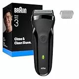 Braun Afeitadora Eléctrica Hombre Series 3, Máquina De Afeitar Barba En Seco Y Mojado, 2 Láminas, 30 Min De Autonomía, Carga Rápida, 300S, Gris