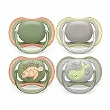 Philips Avent chupete ultra air: 4 chupetes ligeros y transpirables para bebés de 6 a 18 meses, sin BPA y con funda de transporte esterilizadora (modelo SCF085/66)