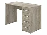 Amazon Basics Escritorio moderno para oficina en casa, escritorio para PC con 4 cajones, fácil montaje, 142 x 279 x 185 cm, patrón de roble